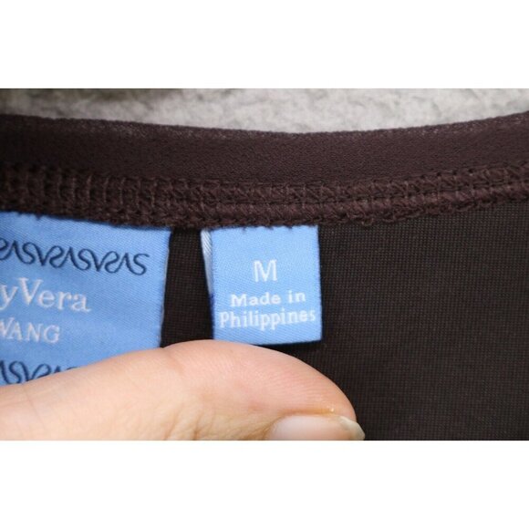 Simply Vera Wang Brown Velvet Long Sleeve Tunic-Size Medium-Soft-Washable - Picture 6 of 11